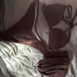 Cute Brown Bikini 3 Piece 