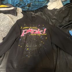Pink Black Sp5der Hoodie (Replica) 