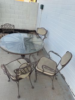 Wrought Iron Patio Table and Chair Set