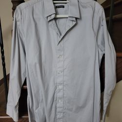 men's grey slim-fit dress shirt