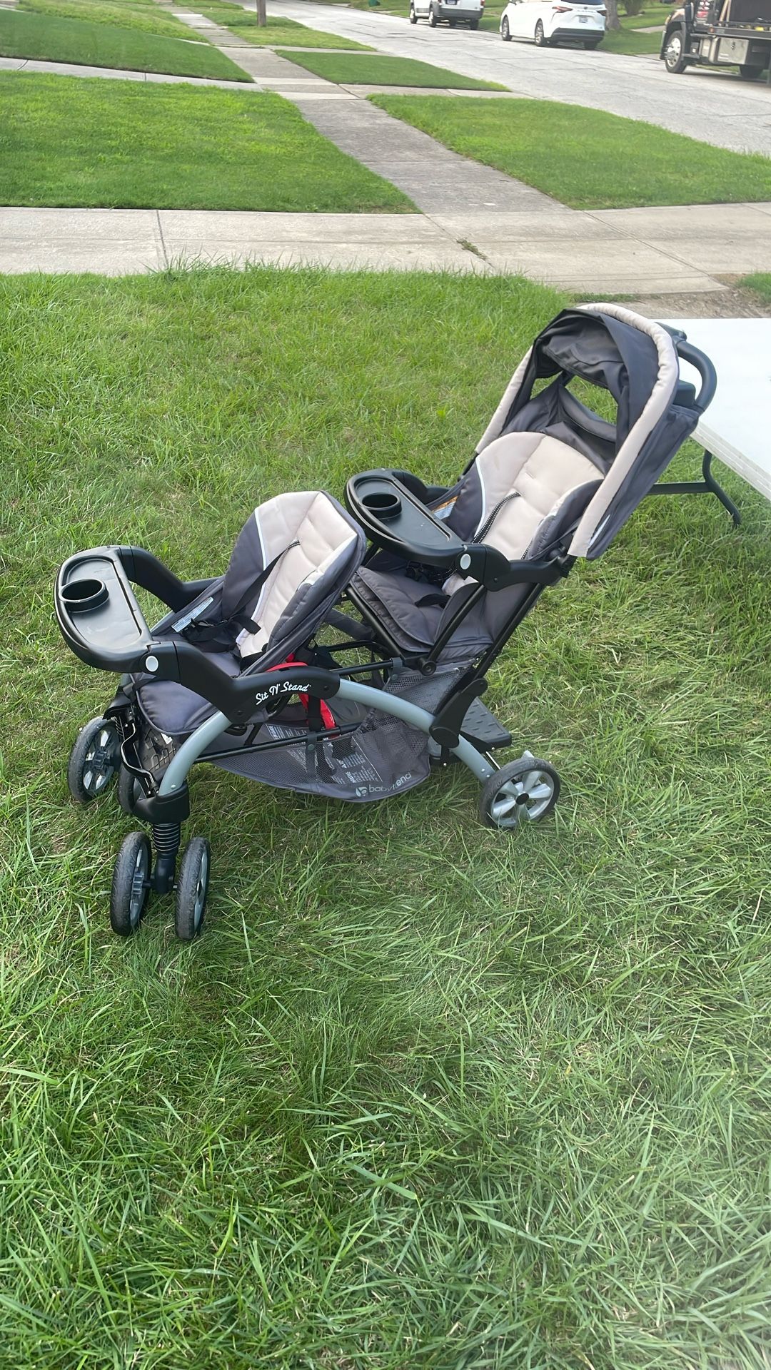 Brand New Twin Stroller Never Opened Still In The Box The Color Is Black And Grey