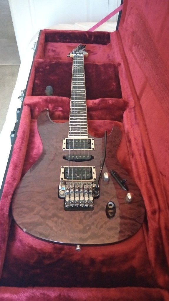 Ibanez s470DXQM With ZR Tremolo Slim Design & Fender Mustang 1 / Ibanez Hard Case