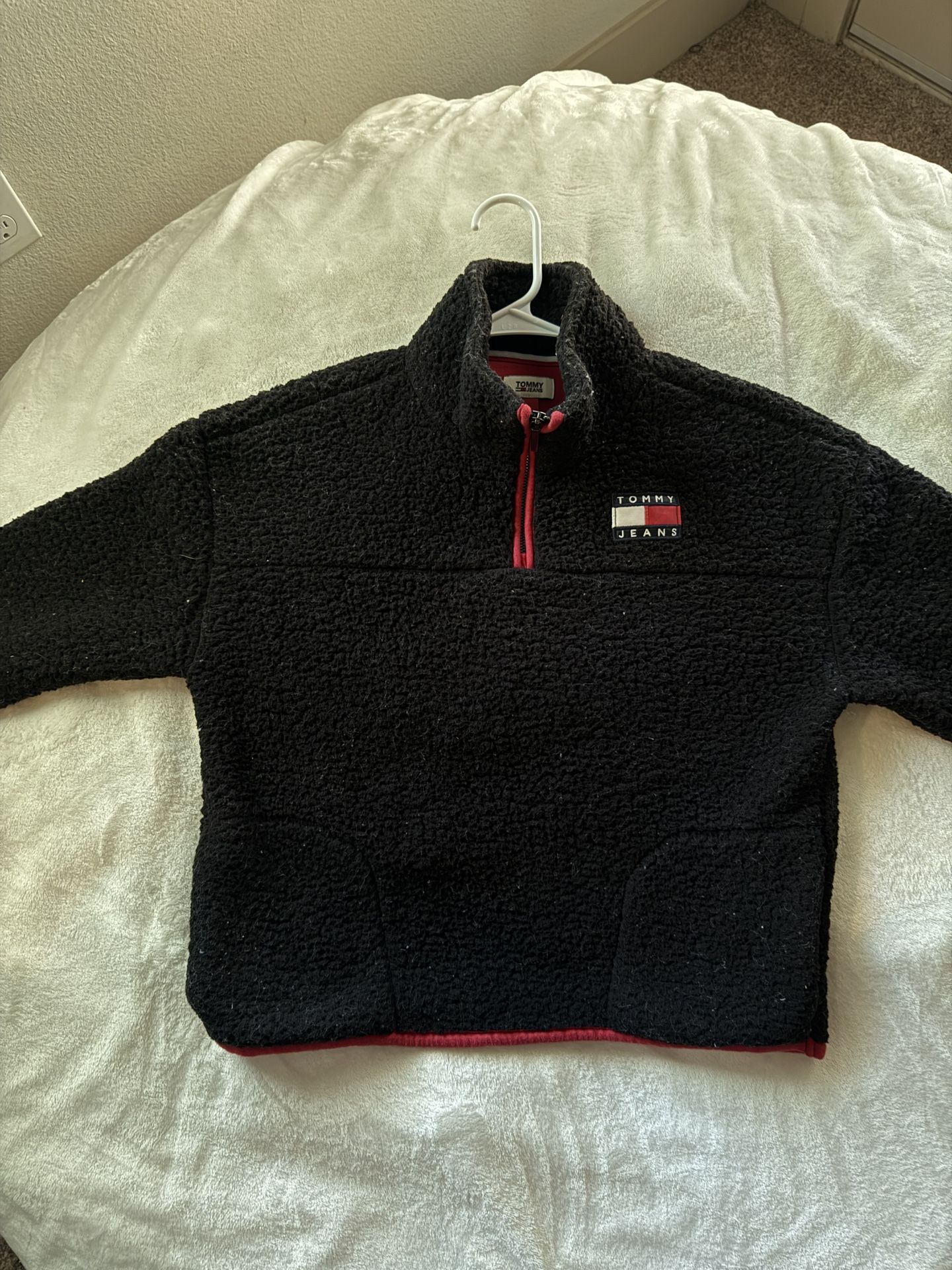 Tommy Jeans Fuzzy Quarter Zip Pullover Jacket
