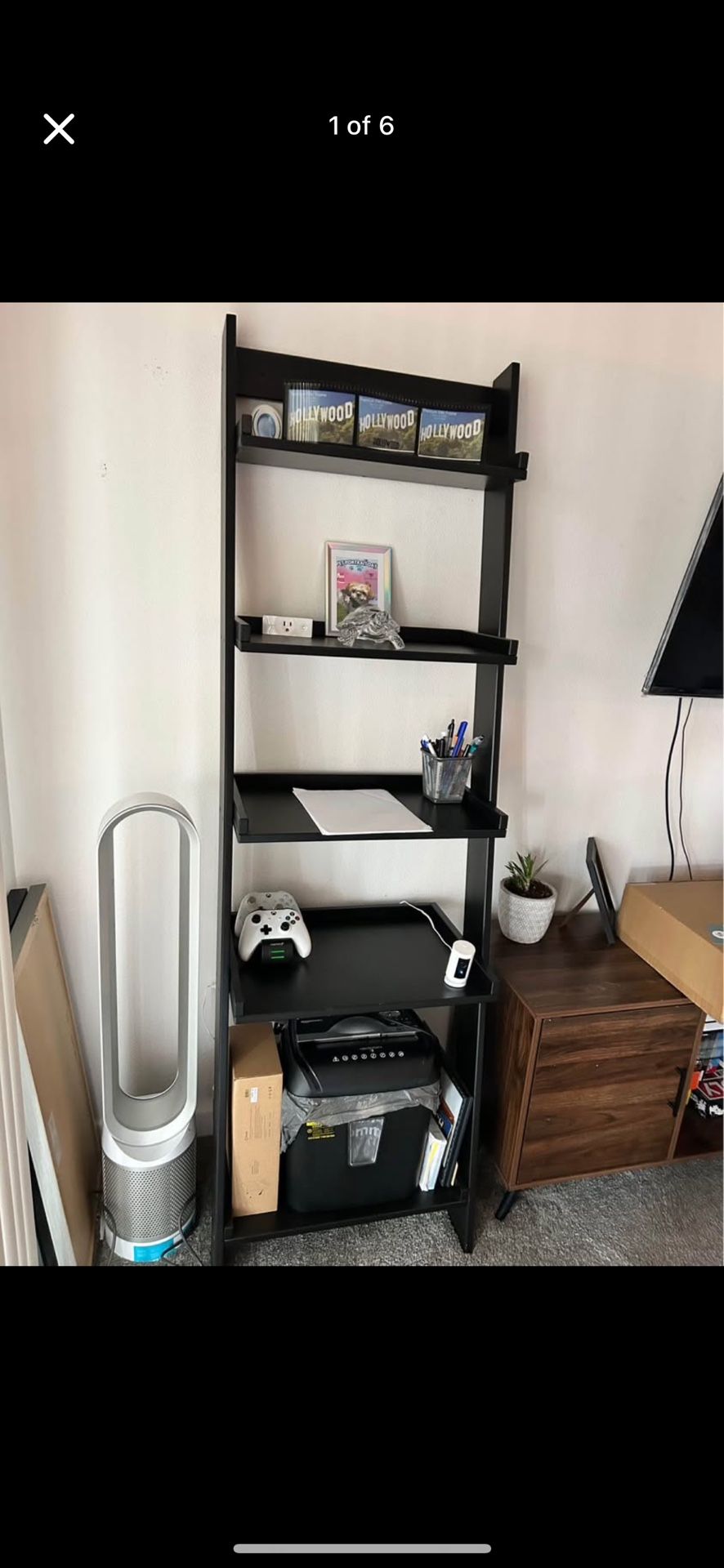 Black Leaning Shelf
