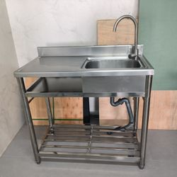Free Standing Stainless Steel Sink with Faucet - MCGY001