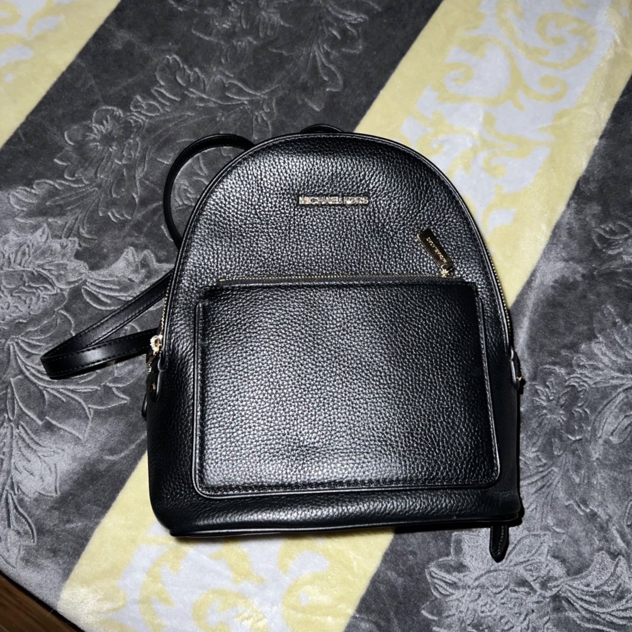 MK Black Pebbled Leather Backpack