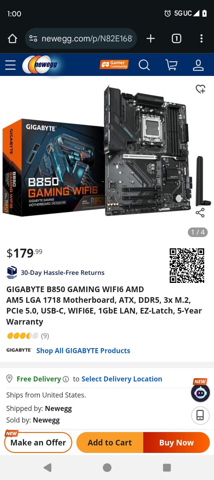 B850 Mobo Lightly Used