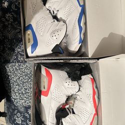 Jordan 6 Retro sport blue and Infrared white