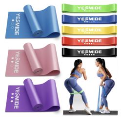 YESMIDE Resistance Bands for Working Out, 8 Pack Exercise Bands with 8 Resistance Levels, Booty Bands for Leg and Butt, Workout Bands Set for Physical