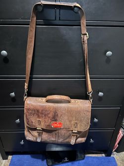 vintage Old Spice leather satchel/briefcase
