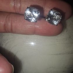 Huge  White Topaz Earring Studs