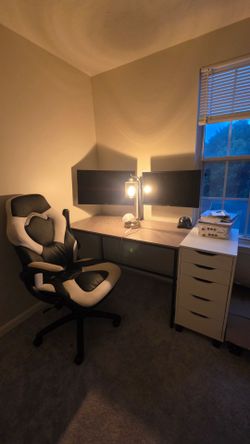Table, chair & Ikea drawer