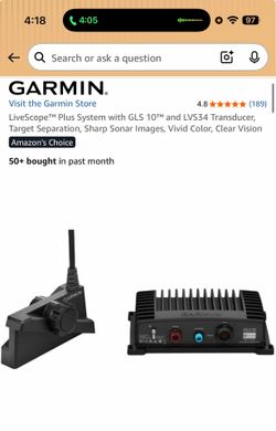 LiveScope Plus System with GLS 10™ and LVS34 Transducer, Target Separation, Sharp Sonar Images, Vivid Color, Clear Vision