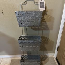Belle Maison 3 Tier Hanging Basket Organizer Galvanized Steel Functional Home Decor Tags NEW