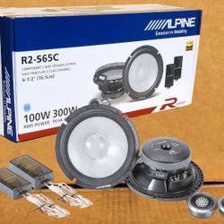 Alpine R Series Car Speakers Set 6 1/2  Inch 2-Way Component Speaker System 300 Watts R2-S65C 🚨  Payment Options Available 🚨 No Credit Needed 🚨 