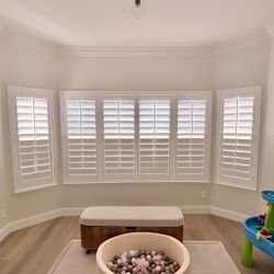 Custom Built Real Wood Interior Plantation Shutters - Premium Basswood Window Shades & Coverings - Professional Local Measuring & Mounting