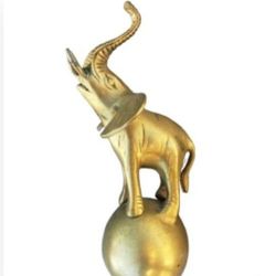 Vintage Brass ELEPHANT STATUE 8" Inches Tall Beautiful! 