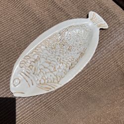 Fish Shaped Ceramic Dish- Hand Built 