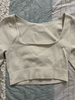 Cream Cropped Athletic Long Sleeve (S)