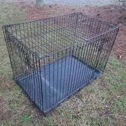 Double Door Folding Wire Dog Crate With Tray 36"L x  22.5"W x 24"H