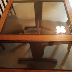 Beautiful Vintage MCM Boho Dining Set Solid Wood