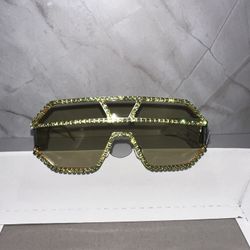 Green Bling Fashion Glasses