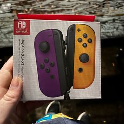Neon Purple Neon Orange Nintendo Switch controller