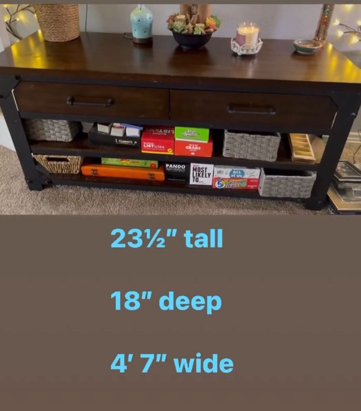Solid Wood Console/entertainment Center