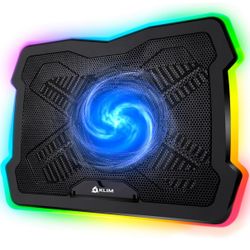 KLIM Ultimate - RGB Laptop Cooling Pad With LED Rim - New - Gaming Laptop Cooler