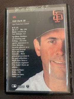 Will Clark baseball Card