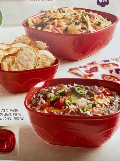 Princess House Marbella Ruby Square Nesting Bowls (3) - NEW