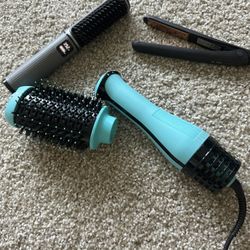 Hair Appliances-Revelon Blow Drier W/ Removable Brush, Cordless Straightening Brush,Mini Framing Straightener