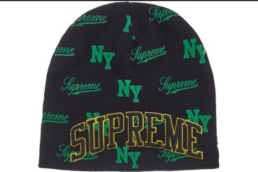Supreme New Era Monogram Black Beanie