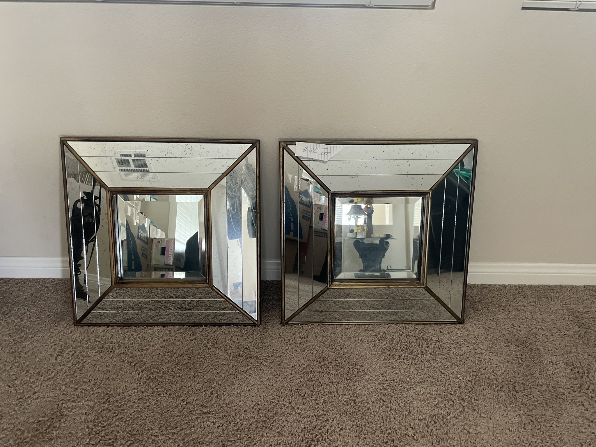 Set Of 2 decorative Mirrors 20x 20