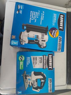 HART 20V Cordless Tool Bundle – Brad Nailer + Brushless Jigsaw