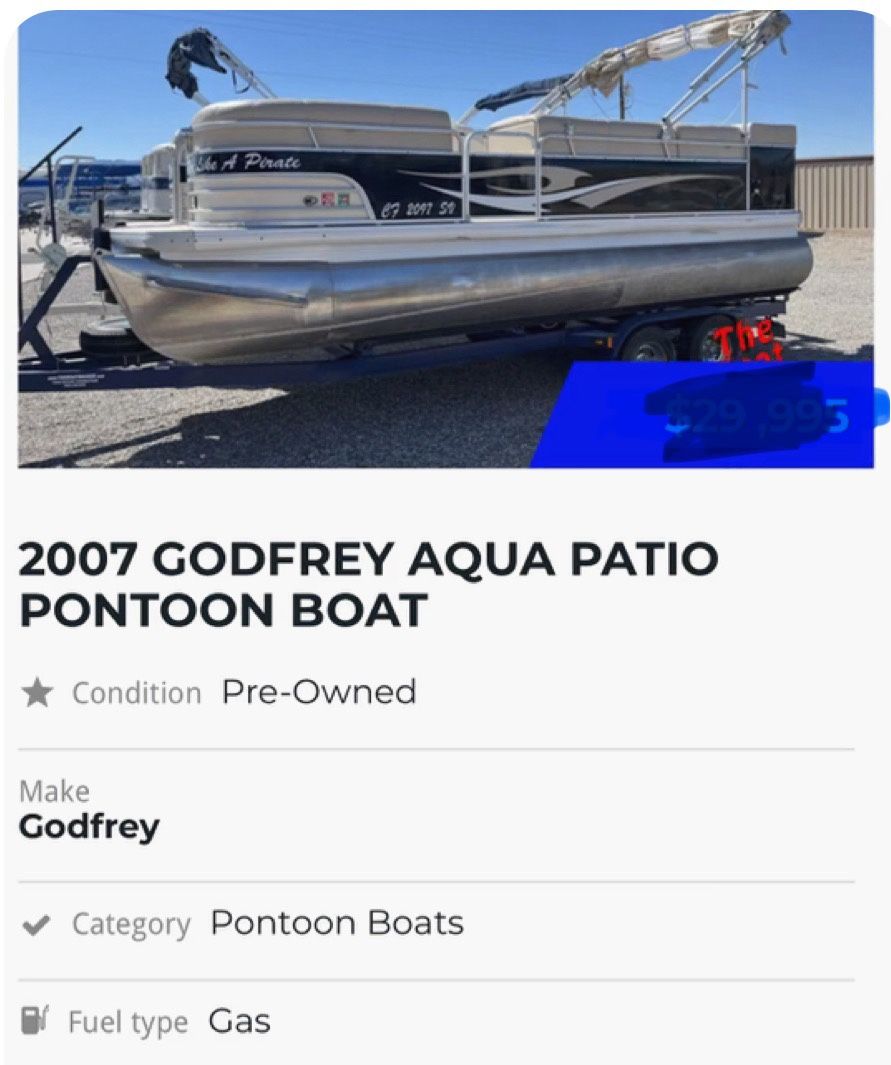 2007 Godfrey Aquapatio Pontoon