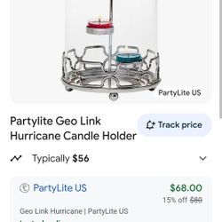 PartyLite Hurricane Glass Candle Holder