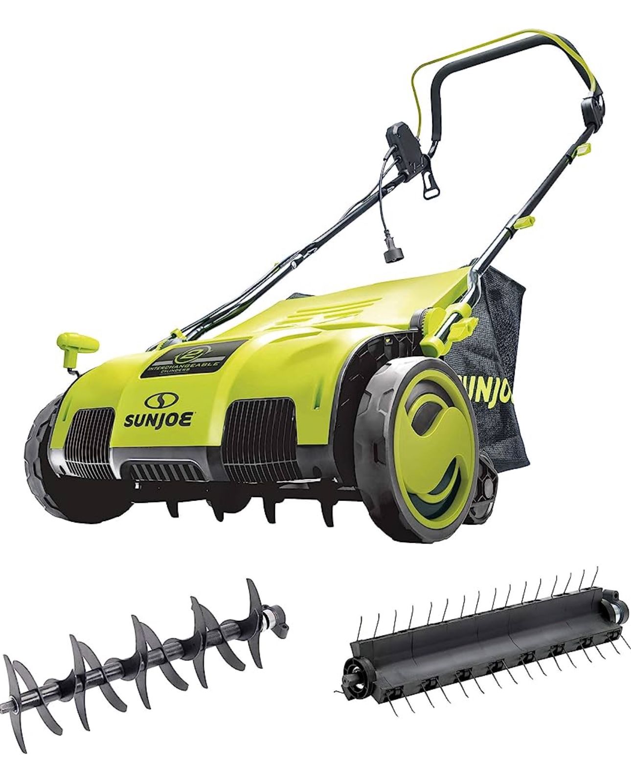 Sun Joe AJ805E 15-Inch 13-Amp Electric Dethatcher and Scarifier w/Removeable 13.2-Gal Collection Bag