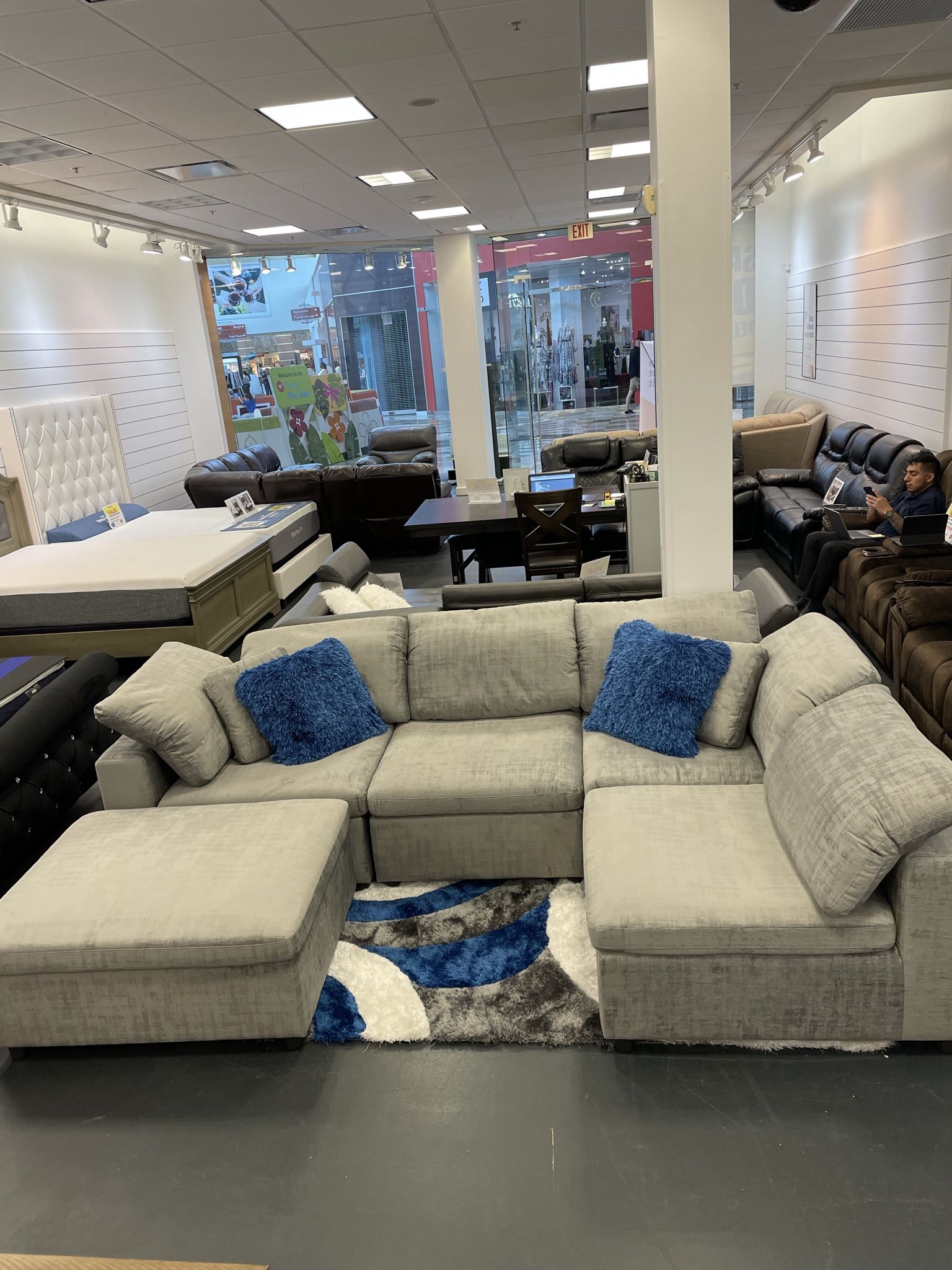 Holiday sale. Lima light gray modular sectional only $899. Easy finance option. Same-day delivery.