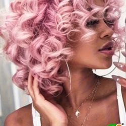 New Wigs One Is 30 In Blonde The Brown One Is 26 And The Pink One Is Between 7 In And 9 In Long Synthetic Hair Beautiful New