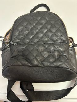 Black leather backpack