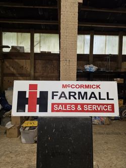 Farmall International Farm Tractor Equipment Steel Metal Sign 