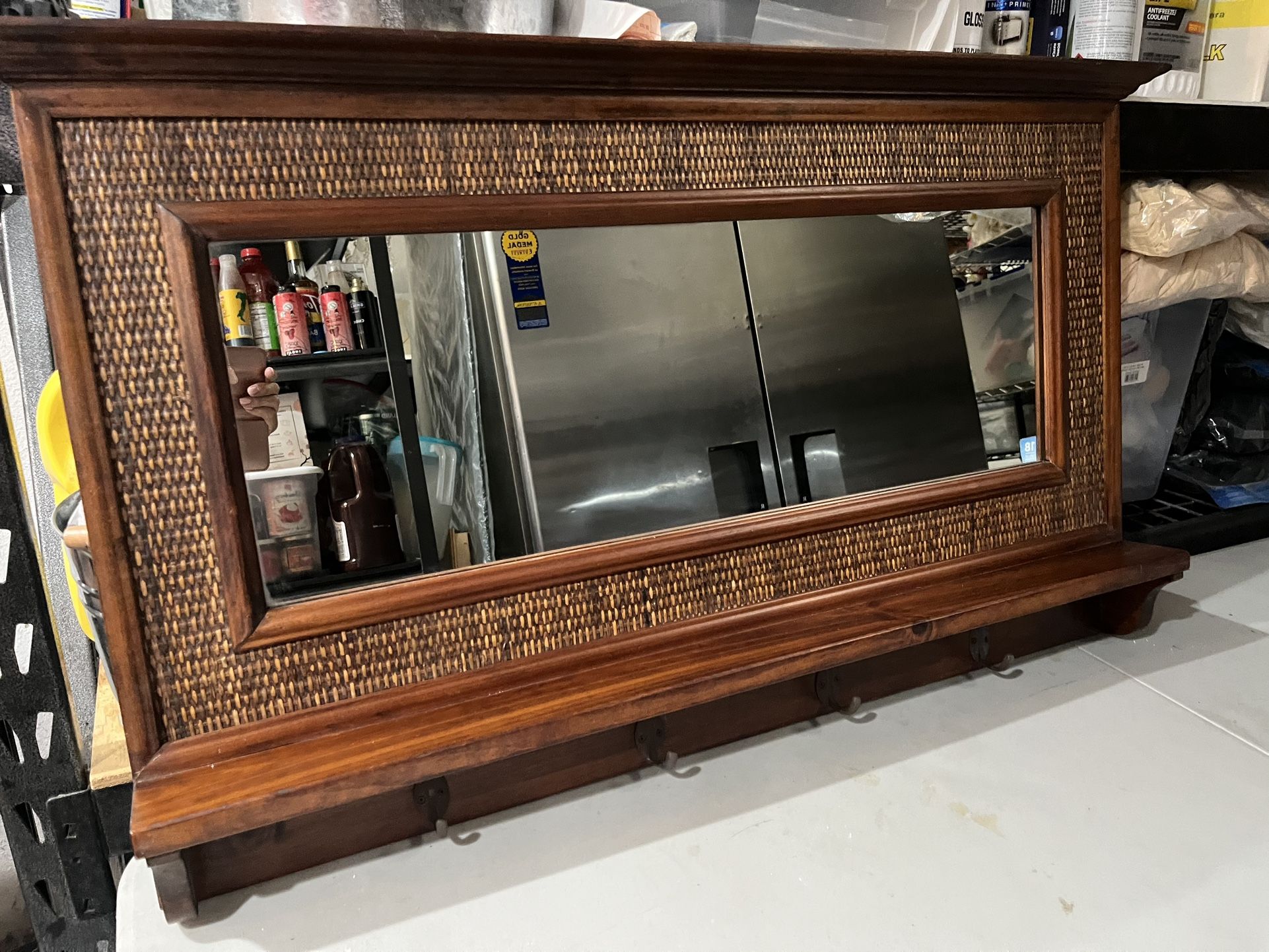 Beautiful Mirror With Shelf With Hooks