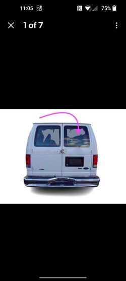 1992-95 Ford Econoline Passenger Side Back Door Window Glass Movable Tinted