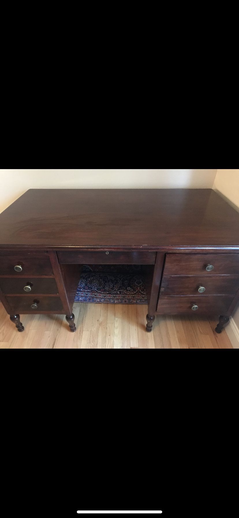 Mid-century Modern Desk Vintage Solid Oak