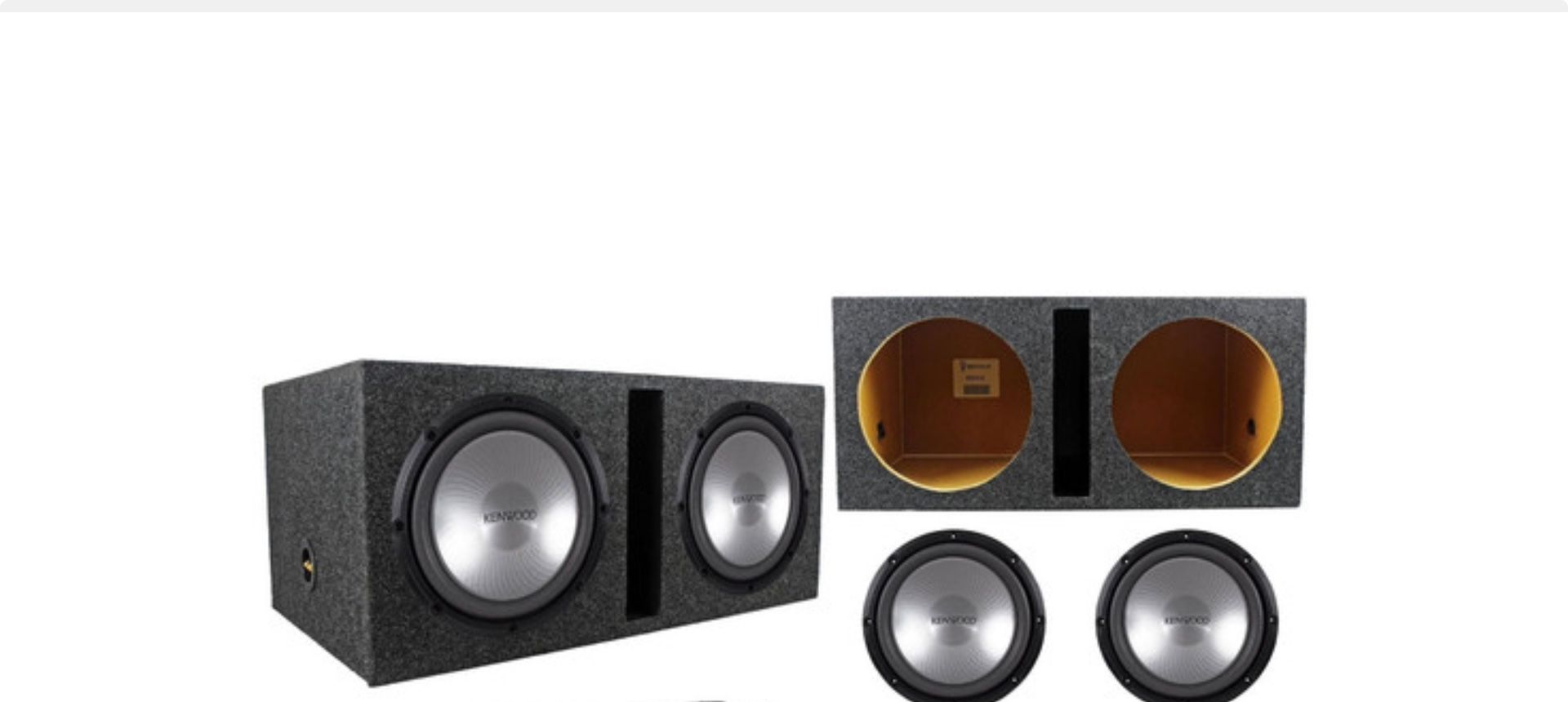 Kenwood KFC-W12PS 12" 2000W Car Subwoofers KFCW12PS + Dual Sealed Sub Box