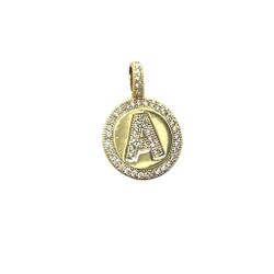 Pendant Charm Yellow Gold 14k. Letter A