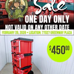 ONE DAY ONLY: Milwaukee PACKOUT Rolling Base & (2) 2-Drawer Tool Box Bundle