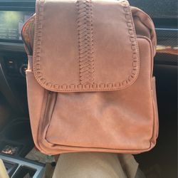 Genuine Leather Pink Backpack