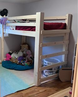 Handmade Solid Wood Twins Loft Bed (VERY STURDY)